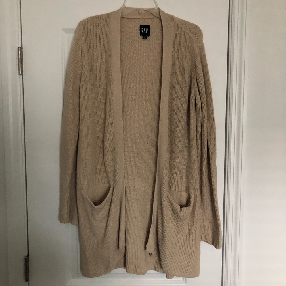 GAP Oversized Tan Cardigan Sweater Knit